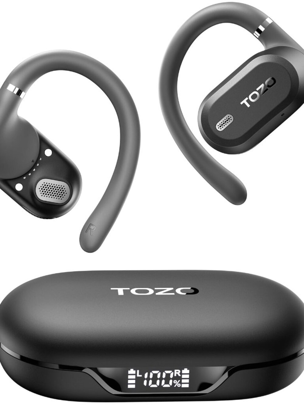New TOZO OpenWear Open Ear Earbuds with AI Translation (145+ Languages), 60H Pla
